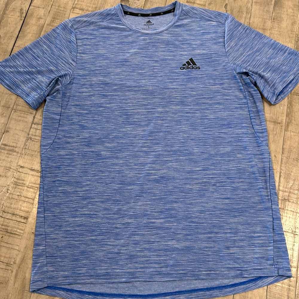 Adidas T-Shirt Aeroready Short Sleeve Top/Shirt Crewneck Blue  Size Large